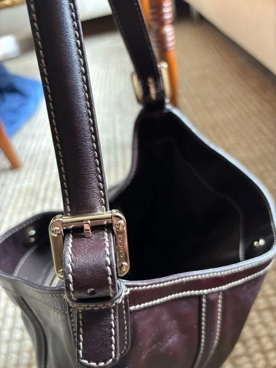 Gucci Brown Leather Medium Britt Shoulder Hobo Bag with Red & Green Web - Picture 8 of 10